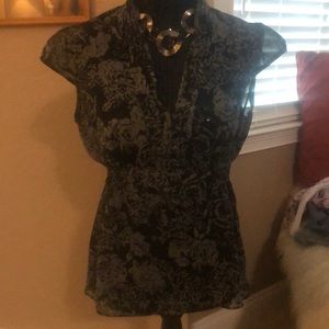 Black and grey blouse